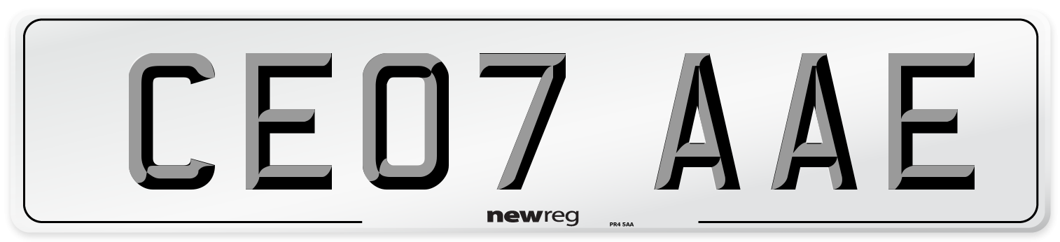 CE07 AAE Number Plate from New Reg